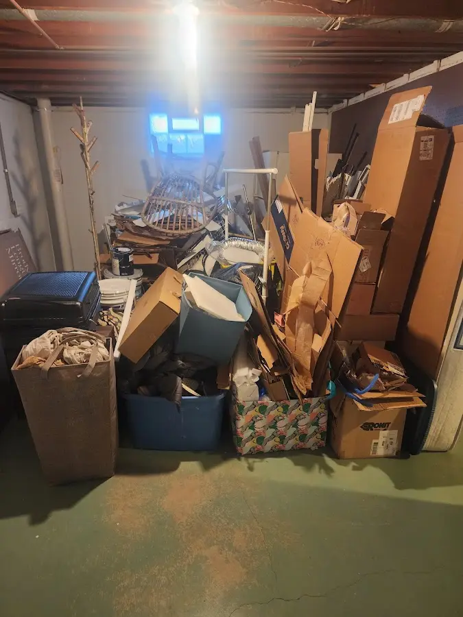 Roll-off dumpster container at job site for 6 Yard Dumpster Rental in Burlington